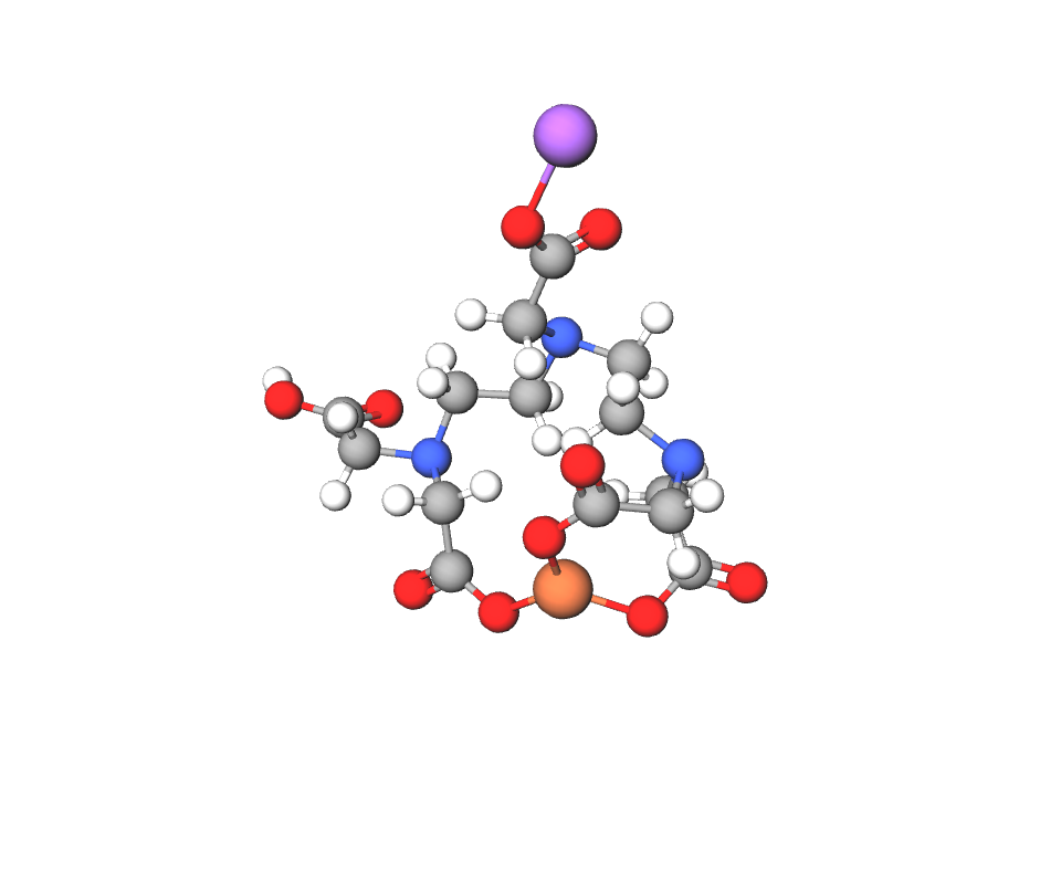 Järn DTPA 3D-rumslig struktur
